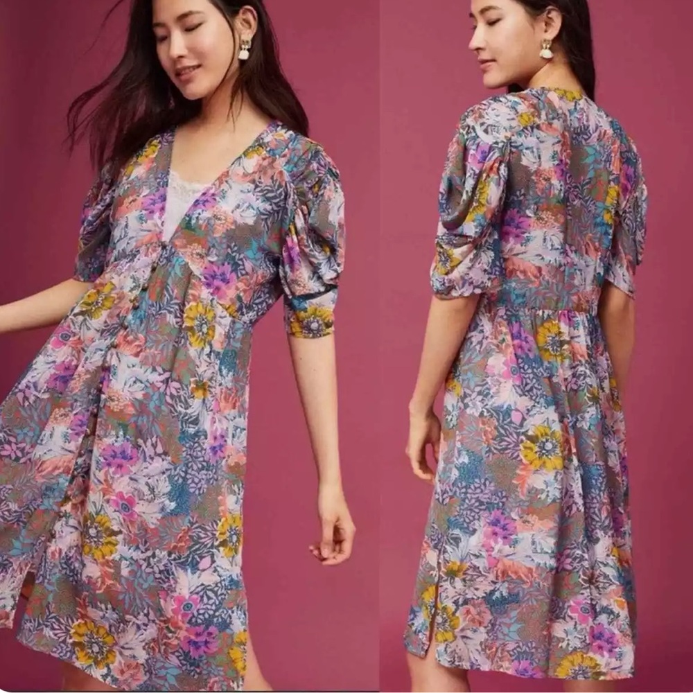 Anthropologie chiffon dress